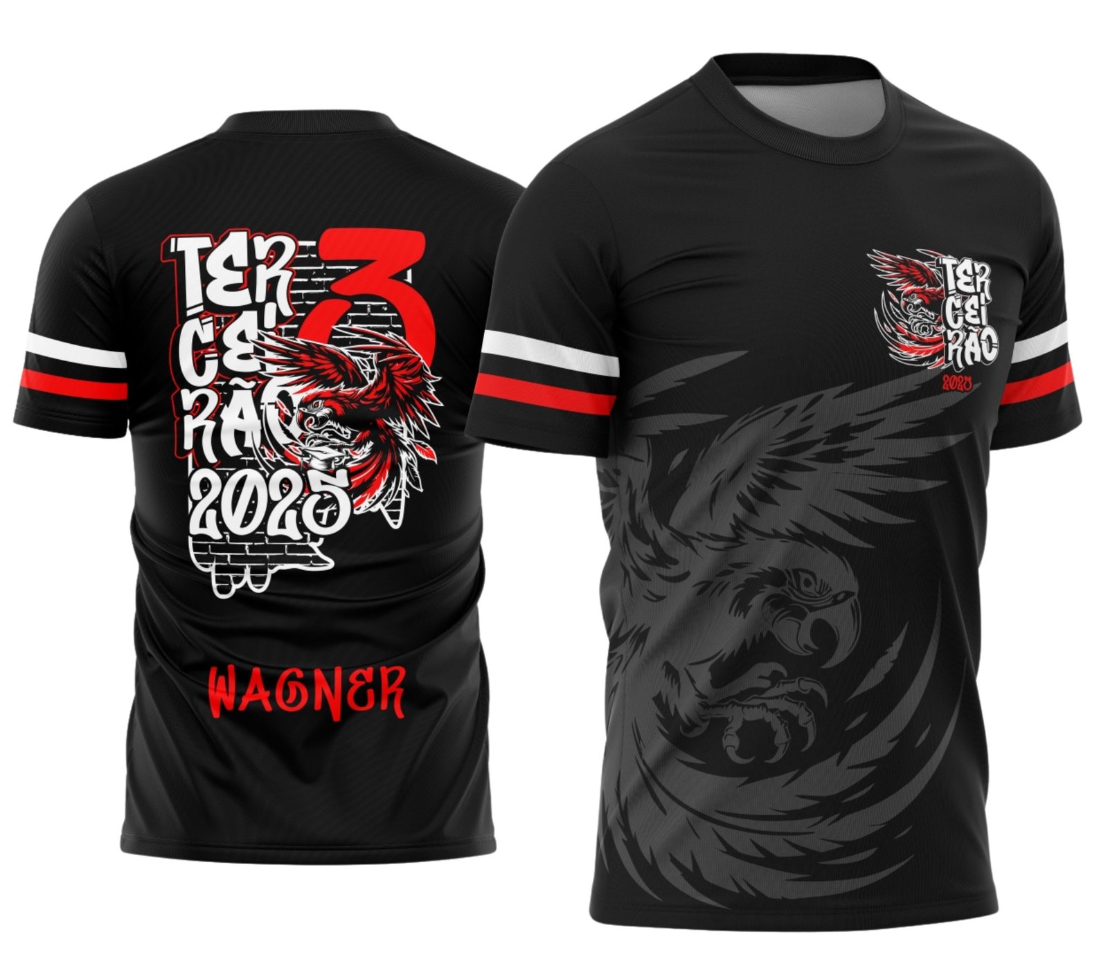 camiseta terceirão 2026 Arara Vermelha Grafite para formandos do ensino médio
