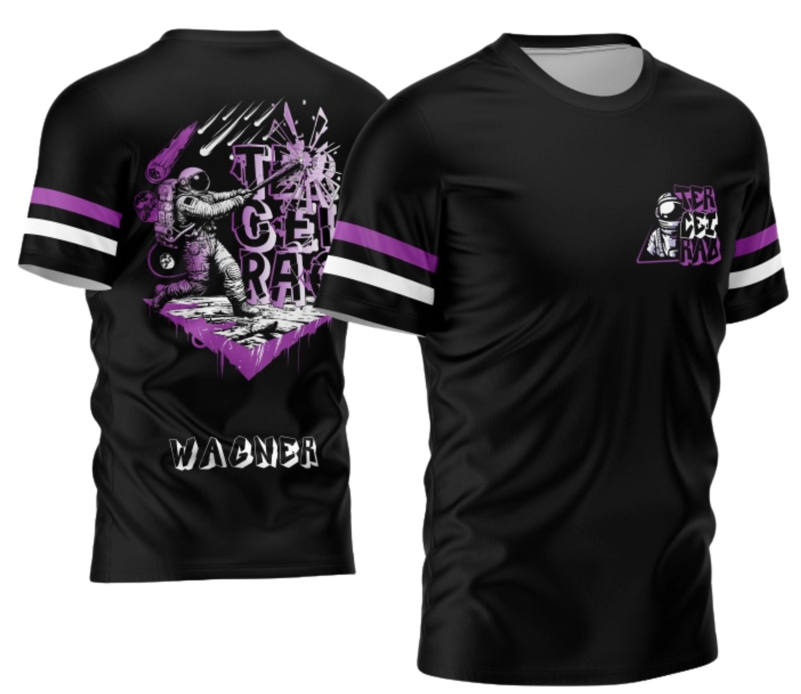 camiseta terceirão 2026 Astronauta Matrix para formandos do ensino médio