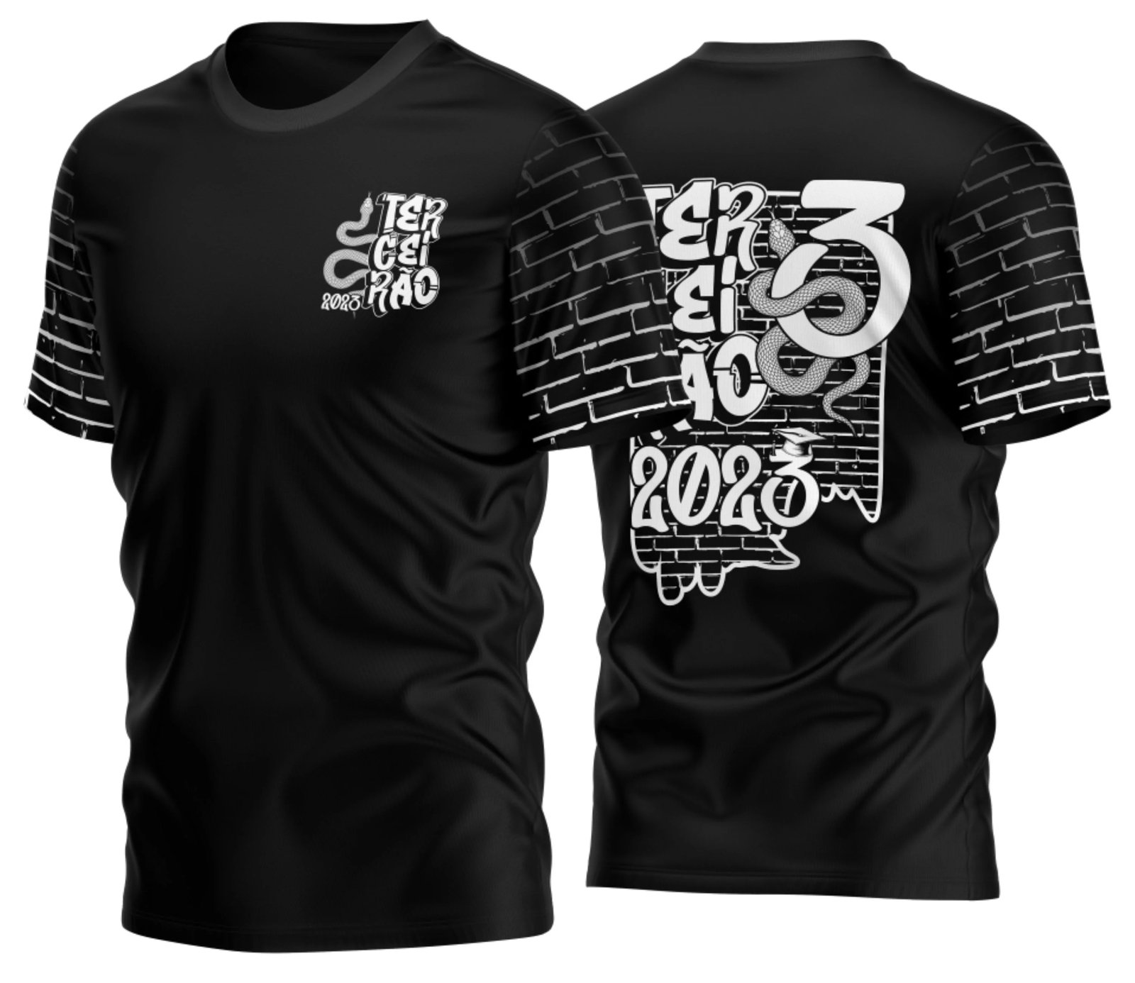camiseta terceirão 2026 cobra grafite para formandos do ensino médio