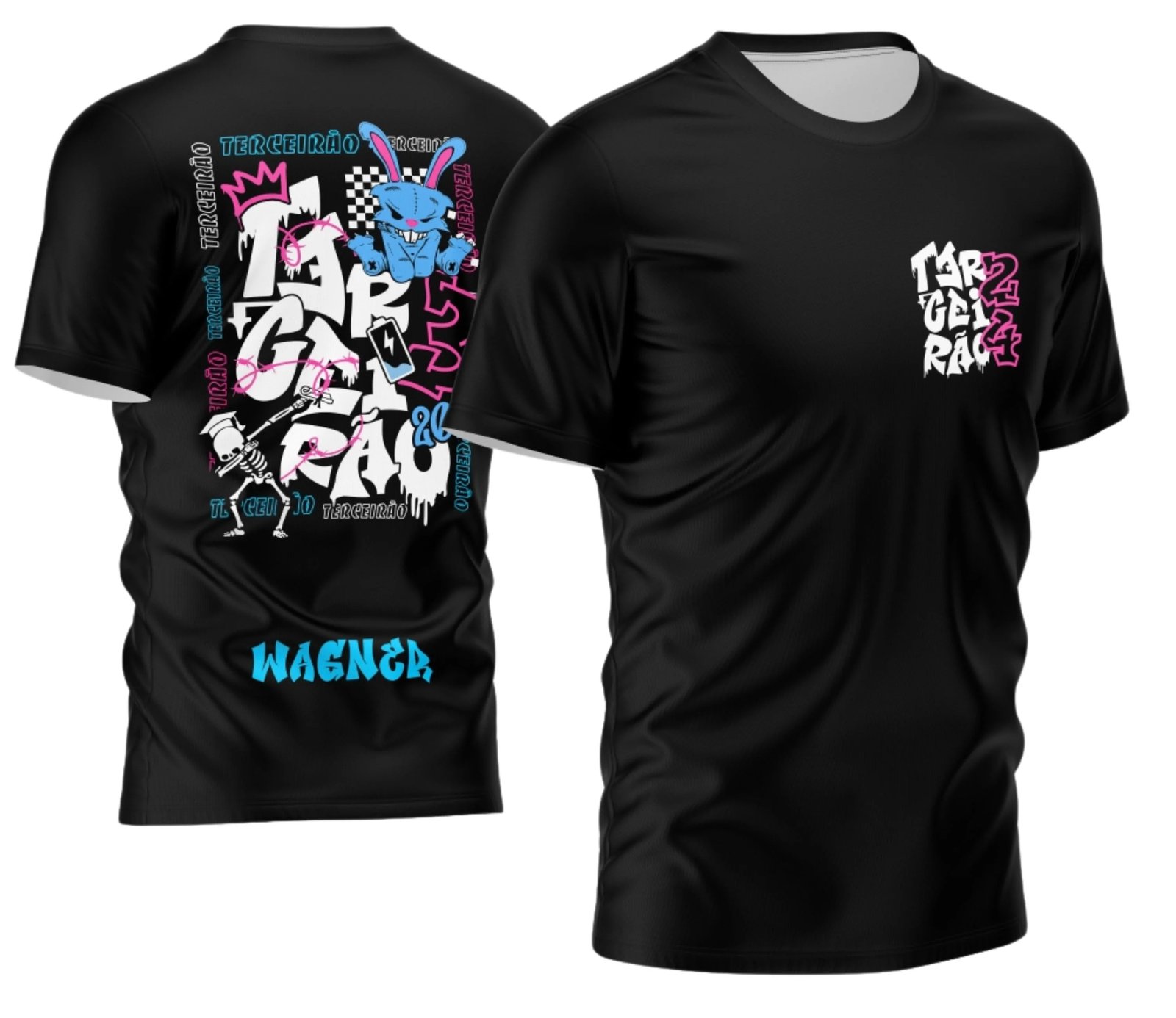 camiseta terceirão 2026 Coelho Malvado para formandos do ensino médio