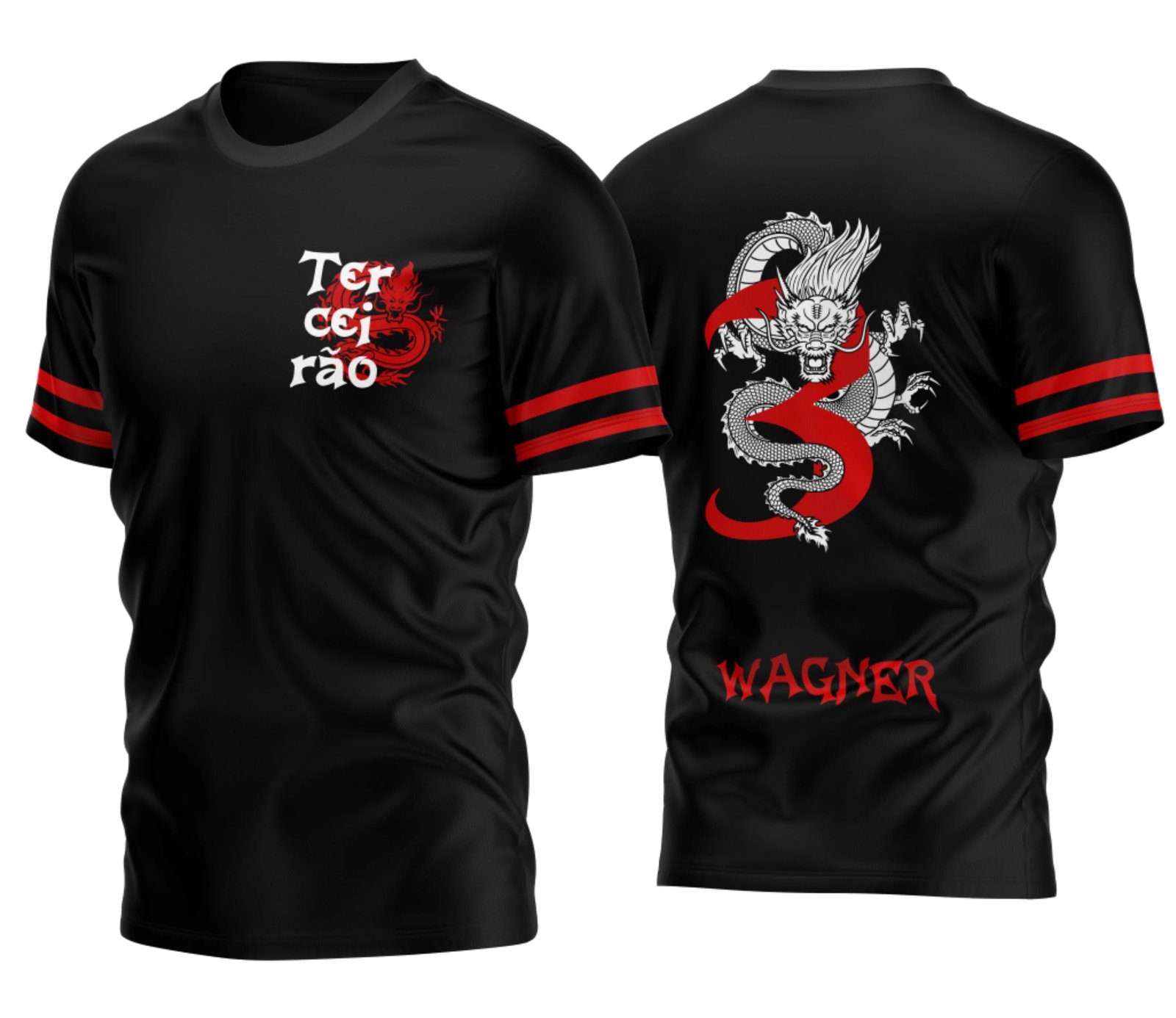 camiseta terceirão 2026 Dragao Branco E Vermelho 1 para formandos do ensino médio