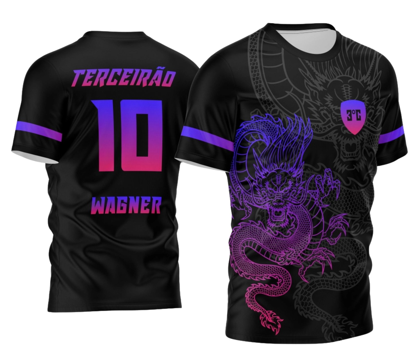 Camiseta Terceirão 2026 Dragão Neon para formandos do terceirão ensino medio