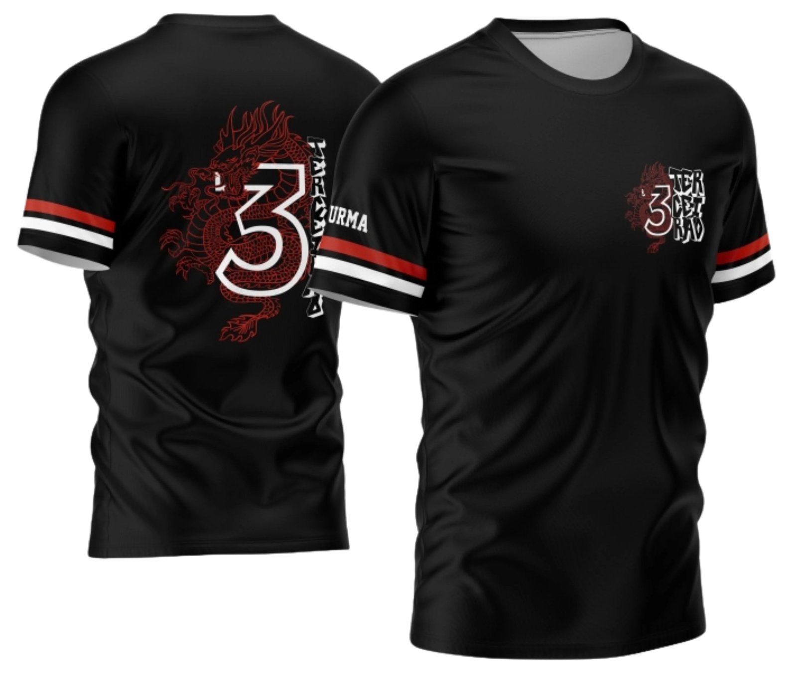 camiseta terceirão 2026 Dragon Red para formandos do ensino médio