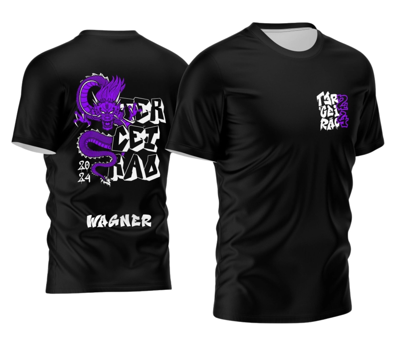 camiseta terceirão 2026 Dragon Roxo Ataque para formandos do ensino médio