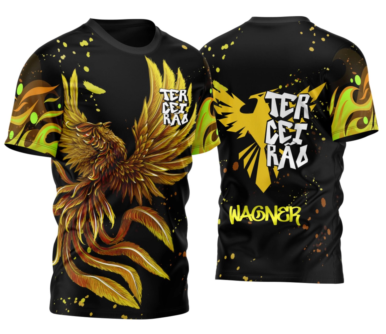 camiseta terceirão 2026 Fenix Dourada para formandos do ensino médio