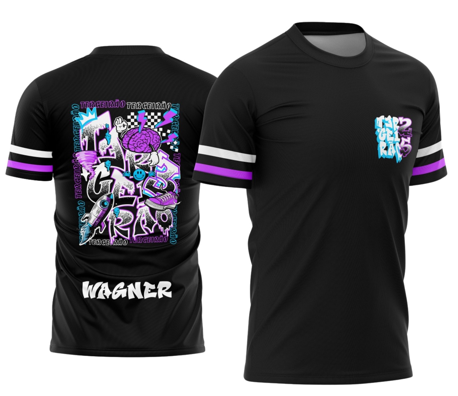 camiseta terceirão 2026 Foguete Ice King para formandos do ensino médio