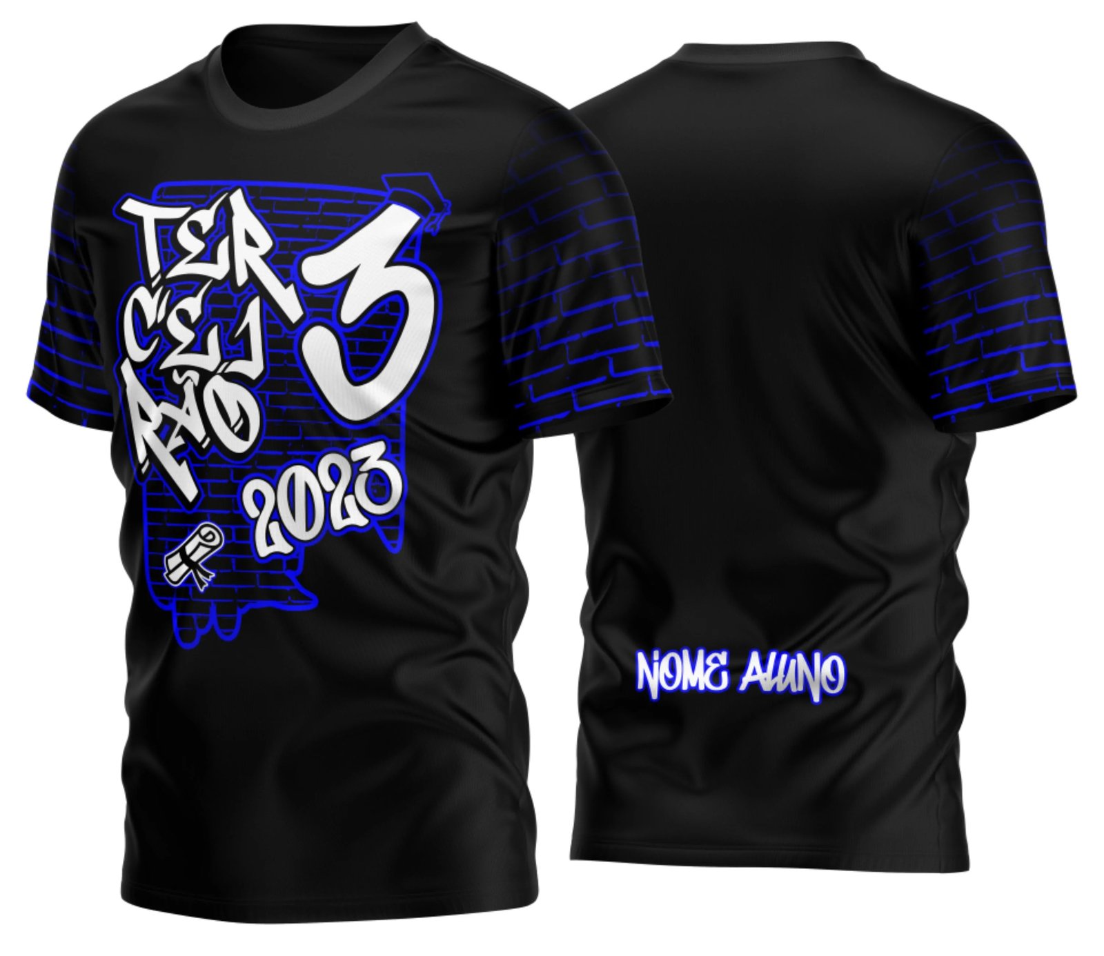 camiseta terceirão 2026 Grafite No Muro para formandos do ensino médio