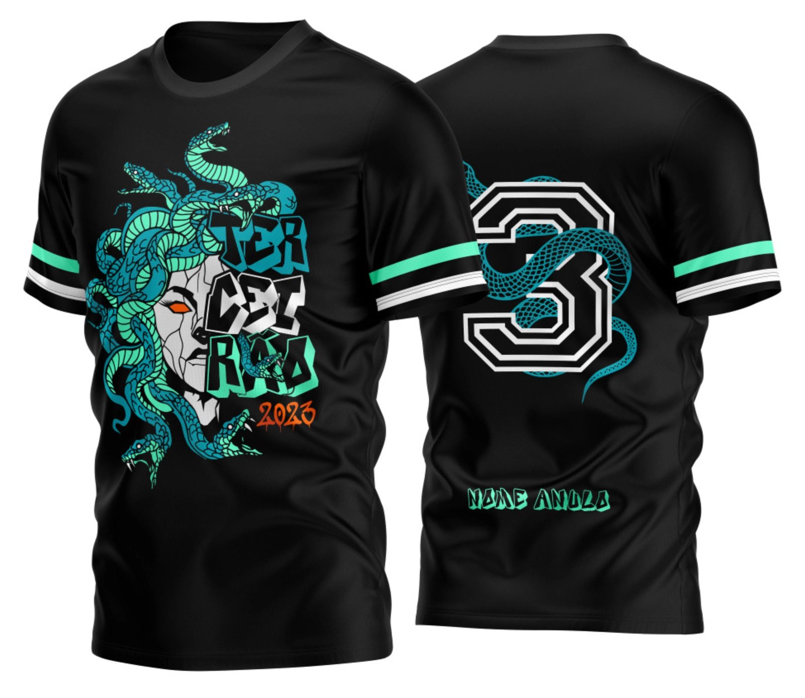 camiseta terceirão 2026 Medusa Irada para formandos do ensino médio