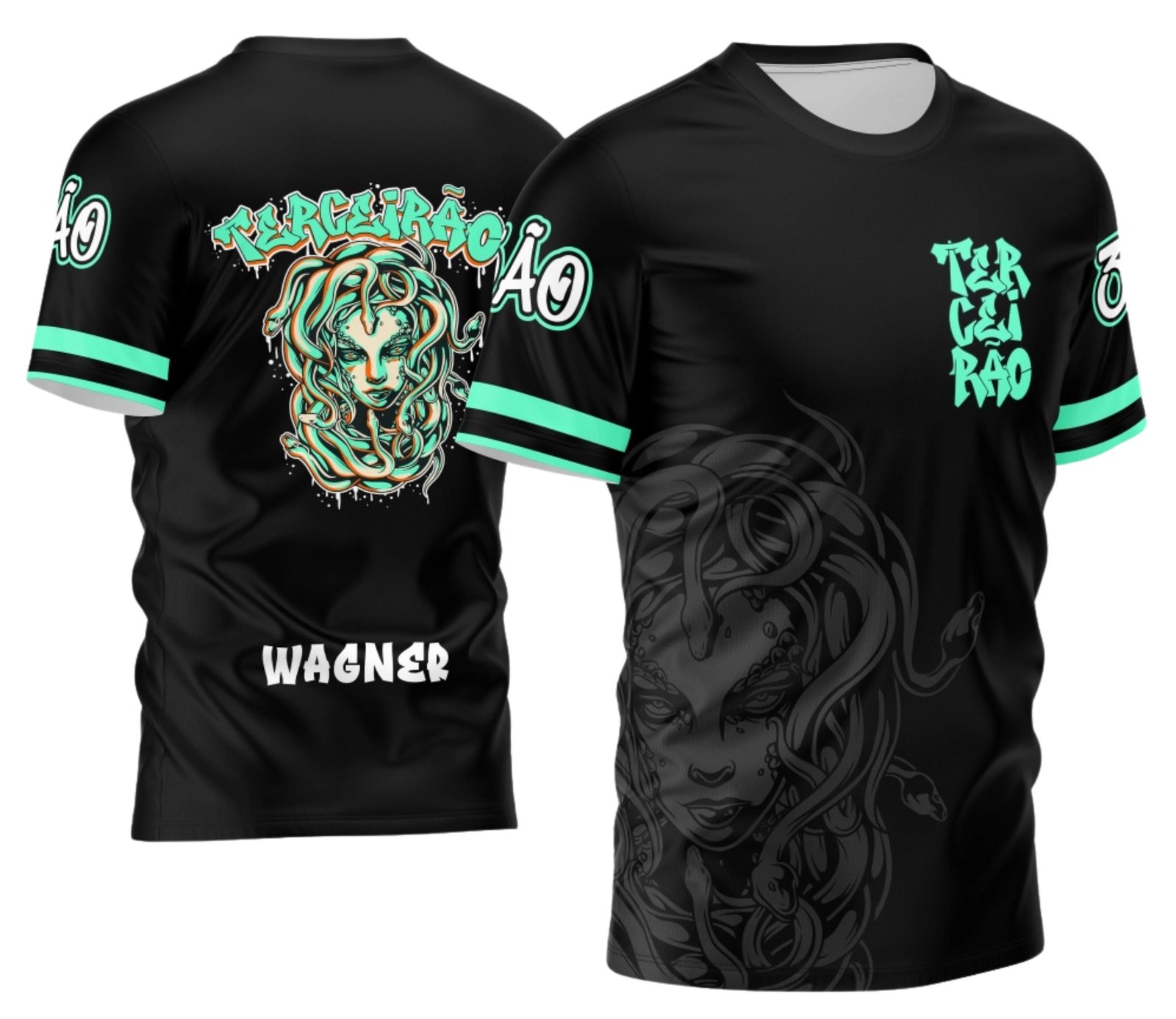 camiseta terceirão 2026 Medusa Sombria para formandos do ensino médio