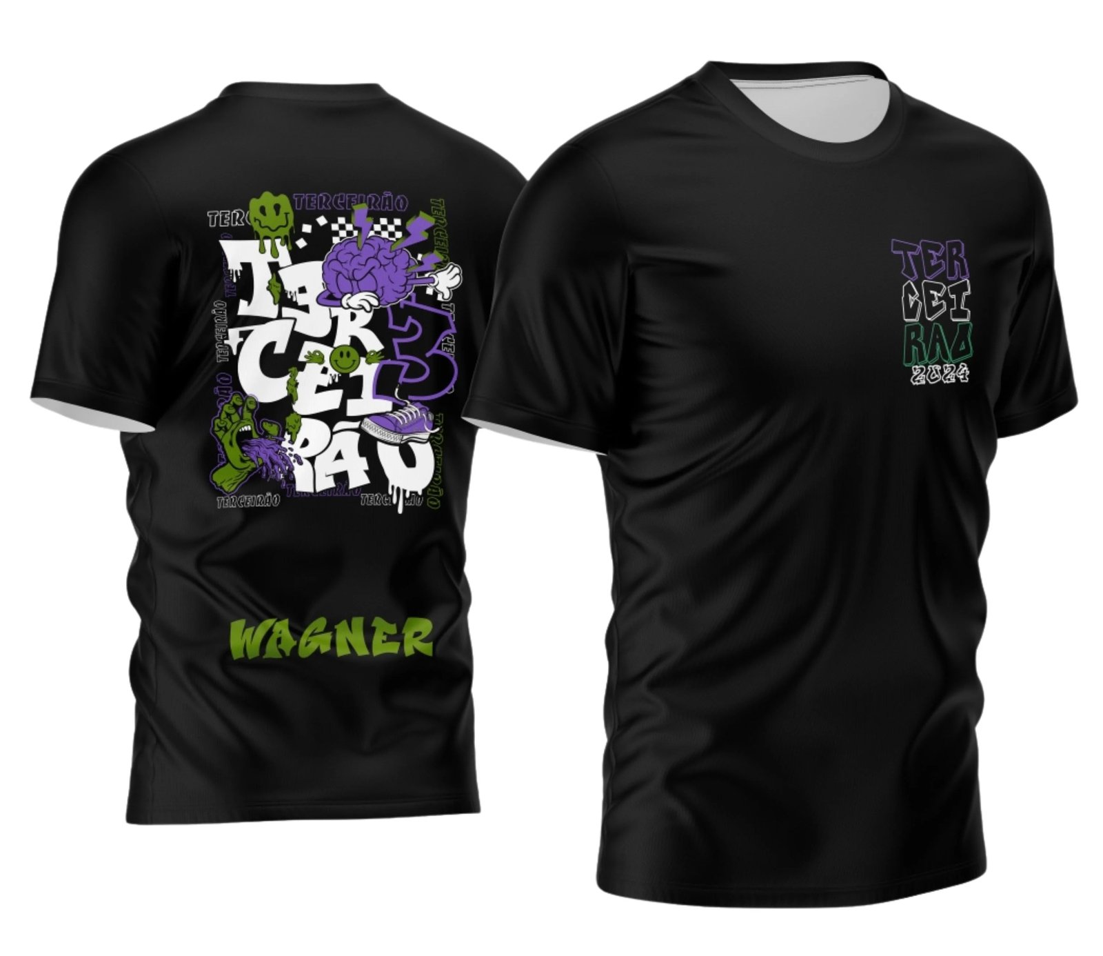 camiseta terceirão 2026 Multi Horror Verde para formandos do ensino médio