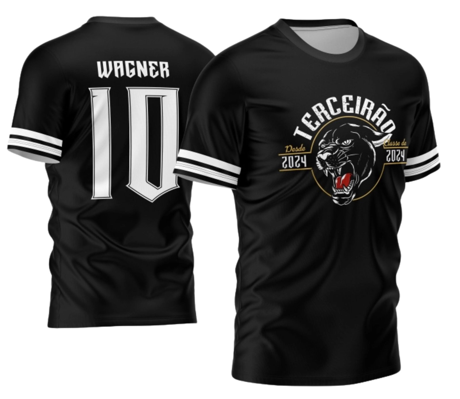 camiseta terceirão 2026 Pantera Negra para formandos do ensino médio