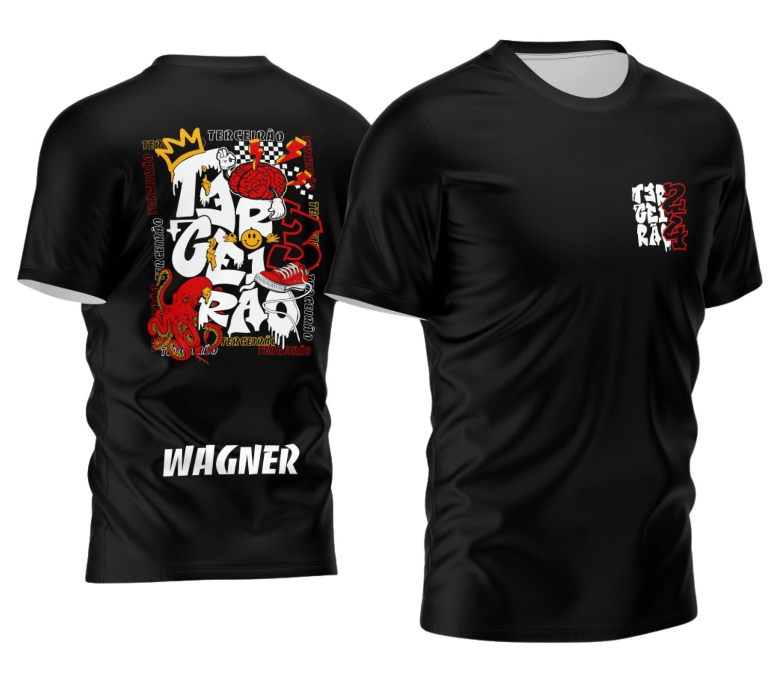 camiseta terceirão 2026 Polvo Red Smile para formandos do ensino médio