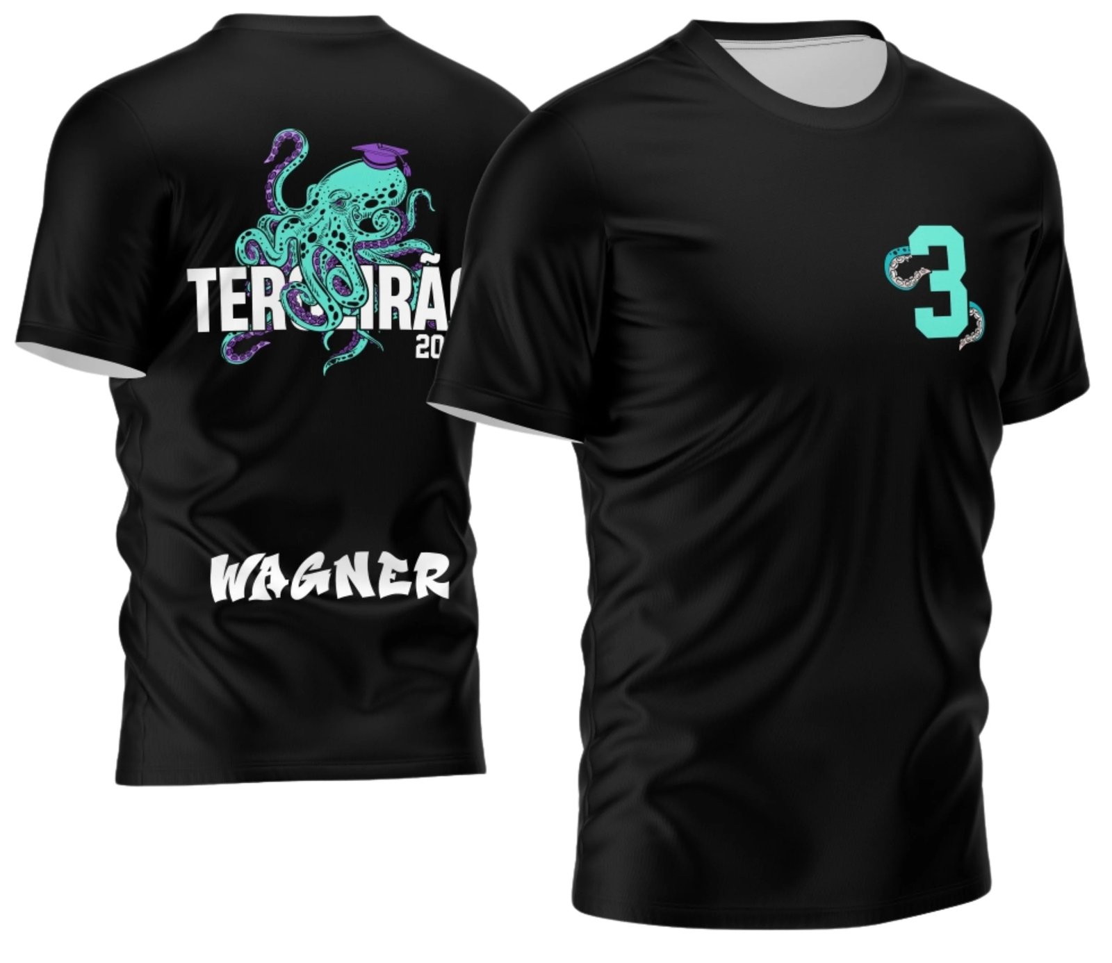 camiseta terceirão 2026 Polvo Verde para formandos do ensino médio