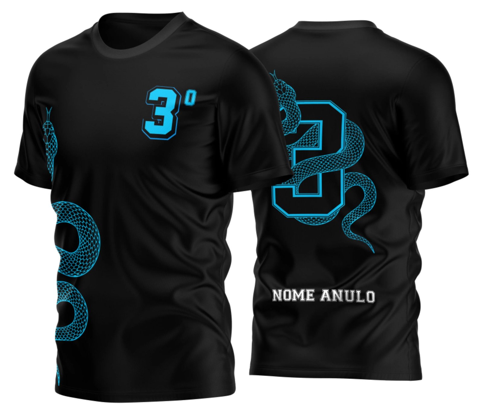 Camiseta Terceirão 2026 Serpente Azul para formandos do ensino medio