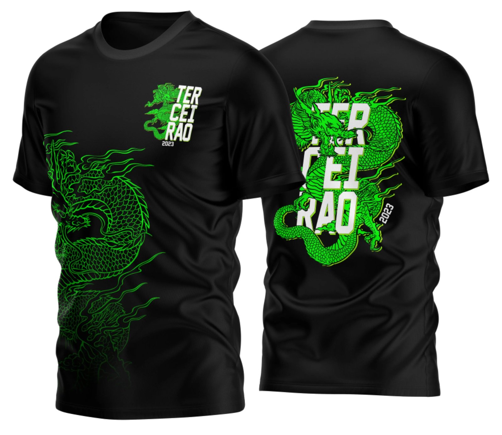 camiseta terceirão 2026 Serpente Marinha Verde para formandos do ensino médio