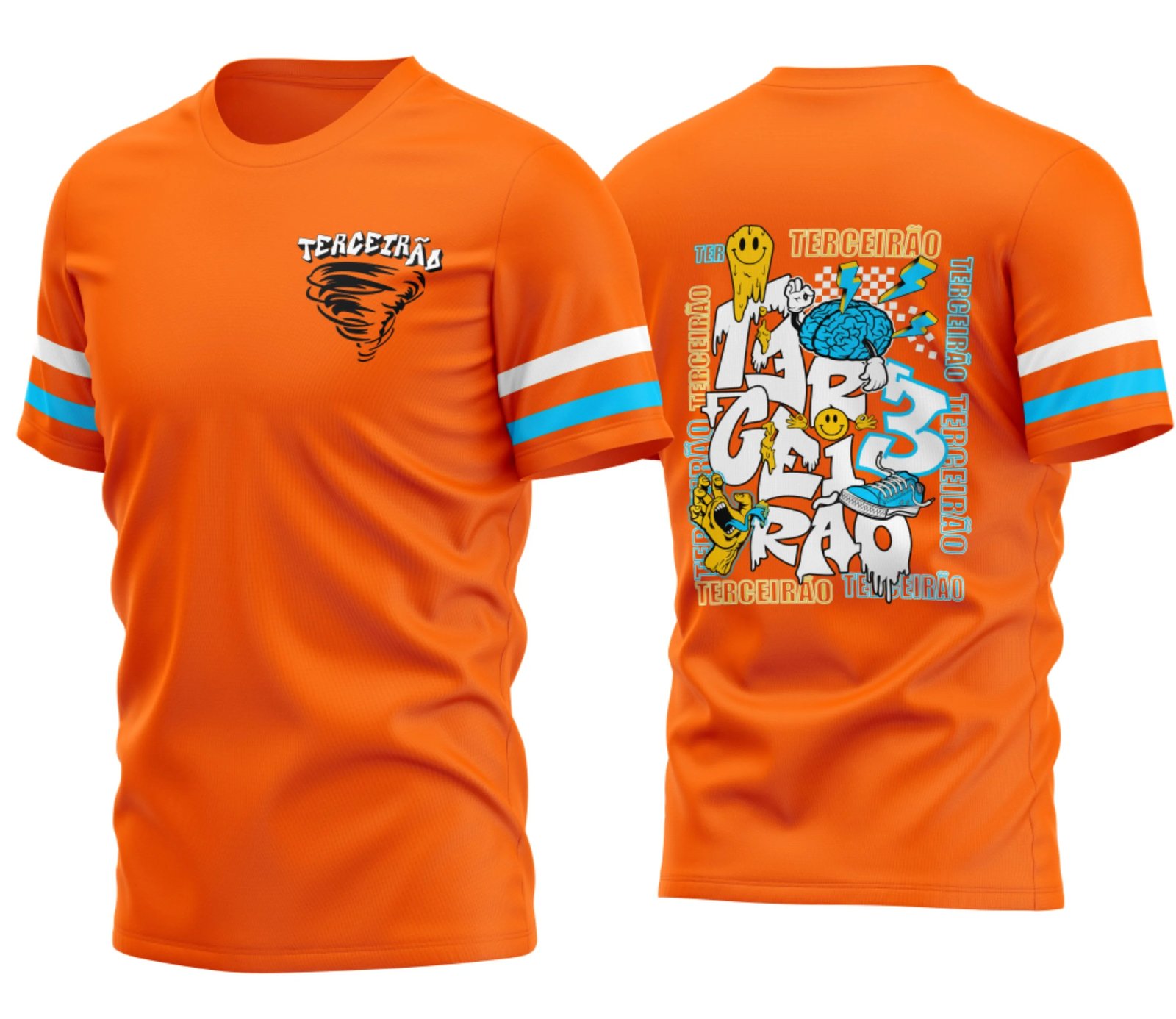camiseta terceirão 2026 Twiste Smile Laranja para formandos do ensino médio