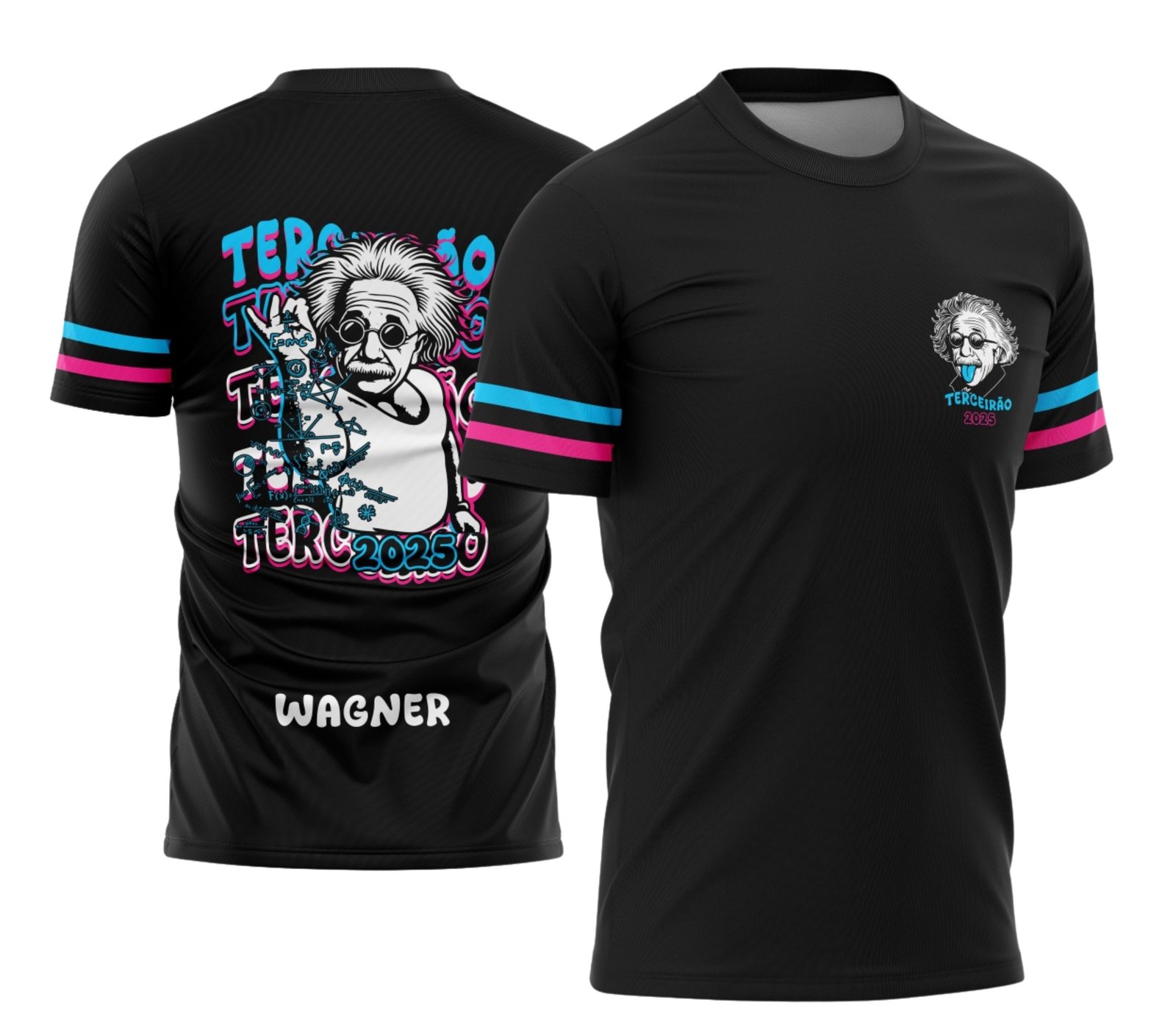 camiseta terceirão 2026 Azul Einstein para formandos do ensino médio